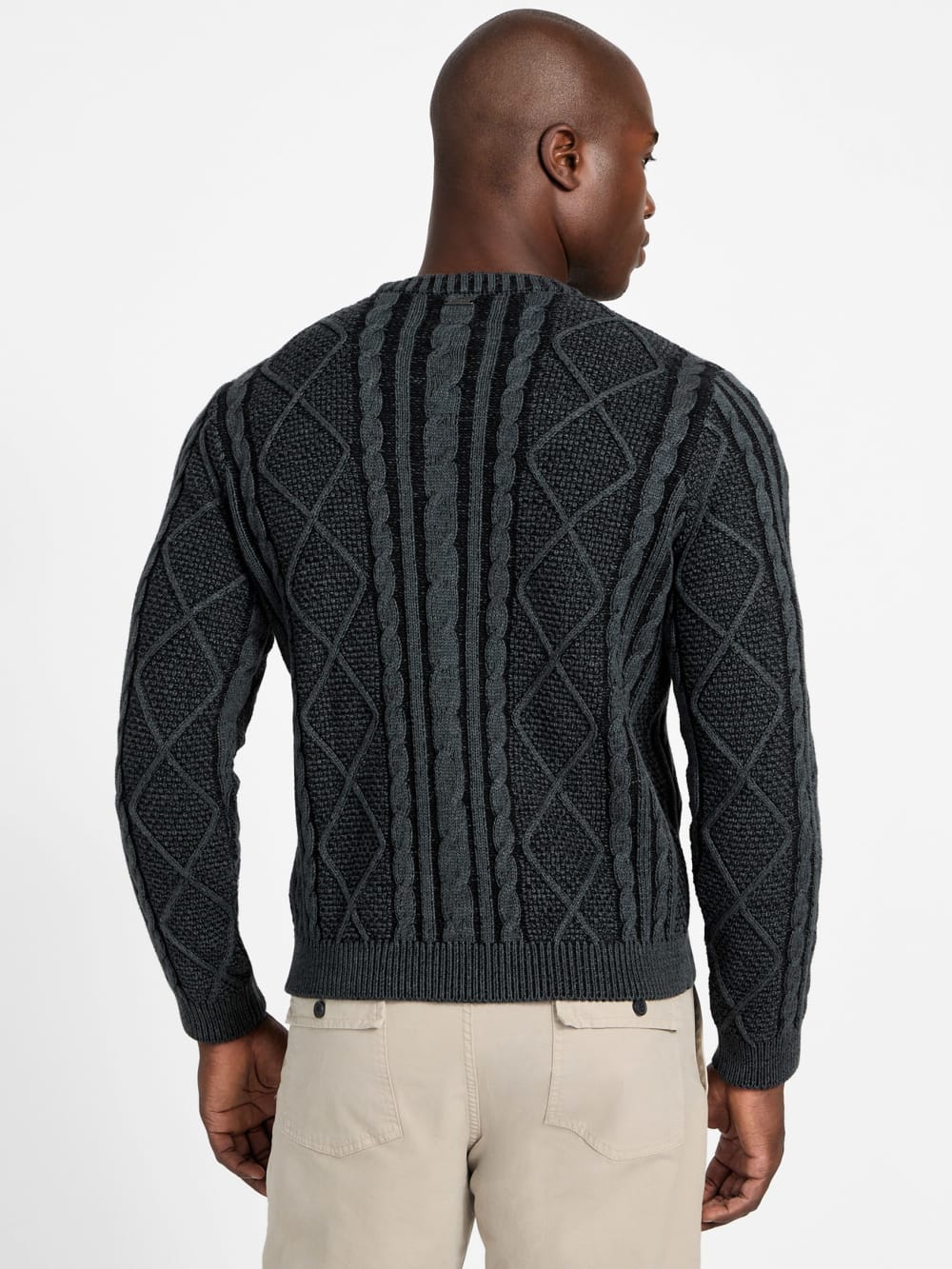Eco Adrian Crewneck Cable-Knit Sweater - Guess