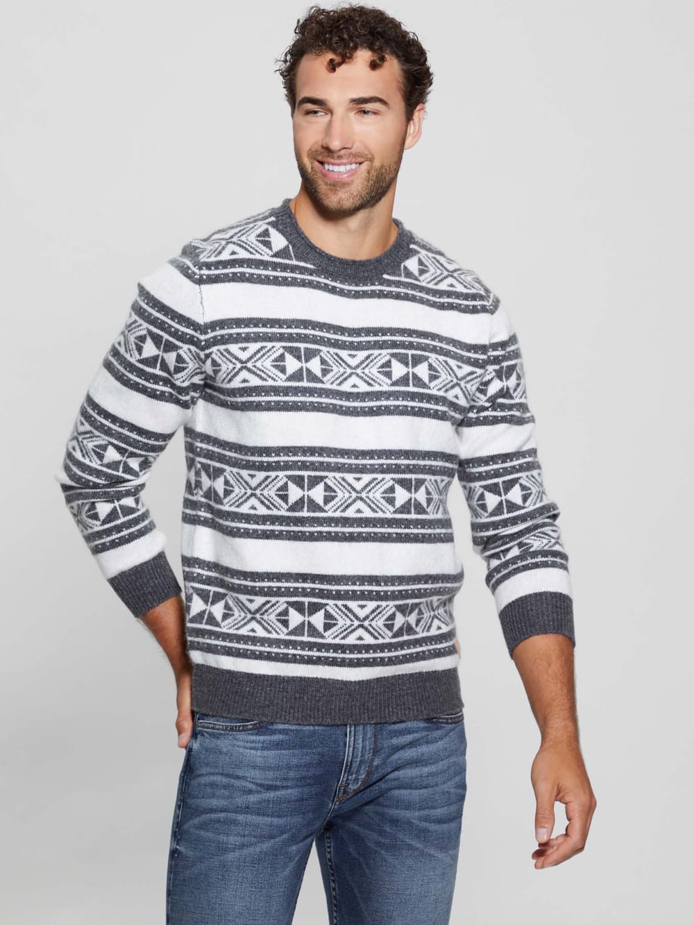 Eco Ezekiel Jacquard Sweater - Guess
