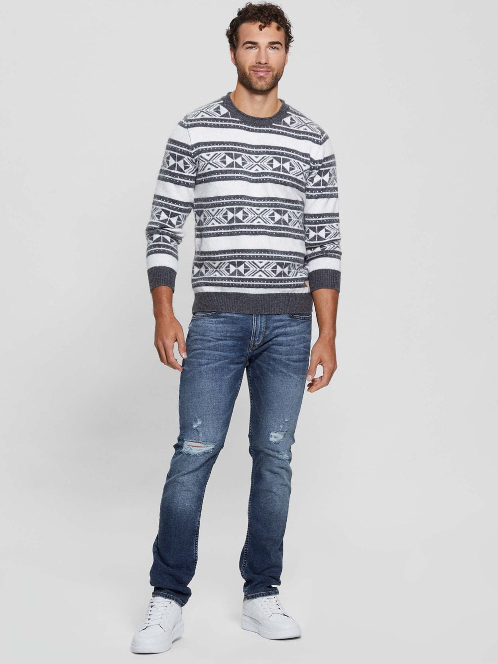 Eco Ezekiel Jacquard Sweater - Guess