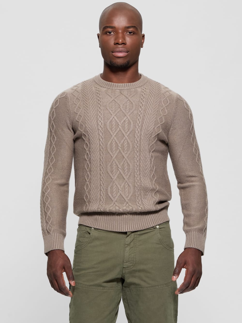Eco Noah Crewneck Celtic Cable-Knit Sweater - Guess