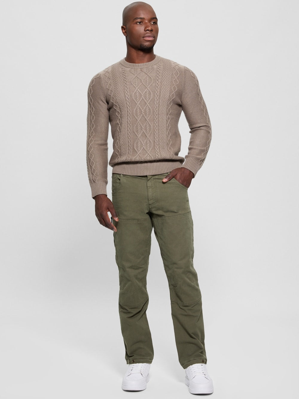 Eco Noah Crewneck Celtic Cable-Knit Sweater - Guess