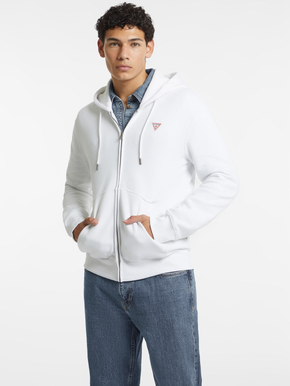 Slim Mini Patch Zip-Up Hoodie - Guess