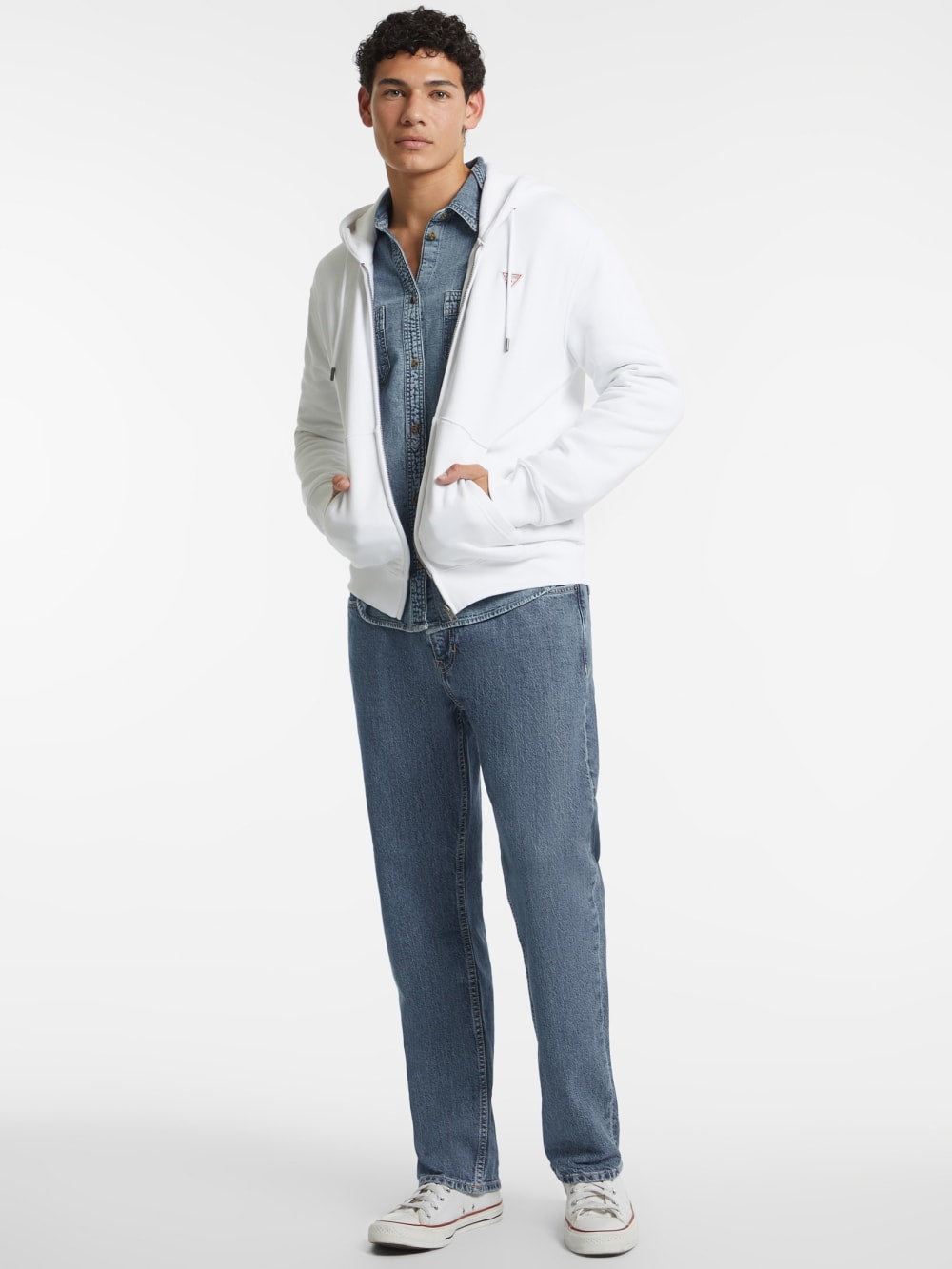 Slim Mini Patch Zip-Up Hoodie - Guess