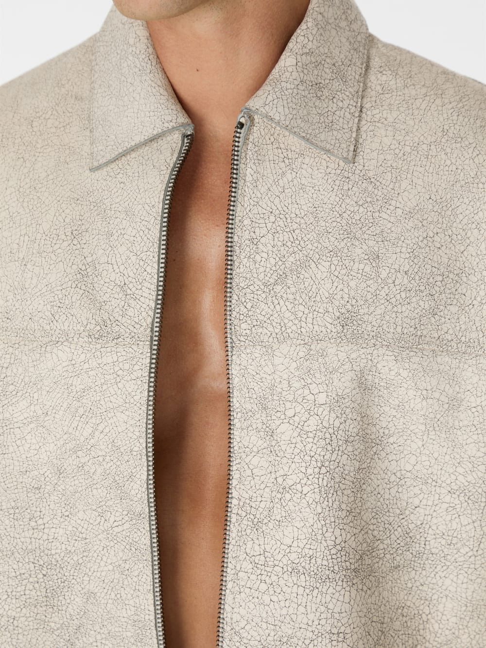 crackle leather zip jacket - Guess