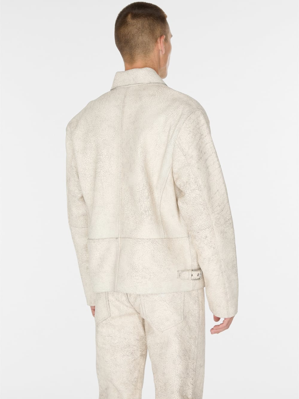 crackle leather zip jacket - Guess