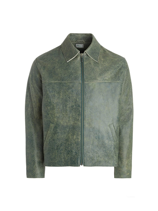 crackle leather zip jacket - Guess