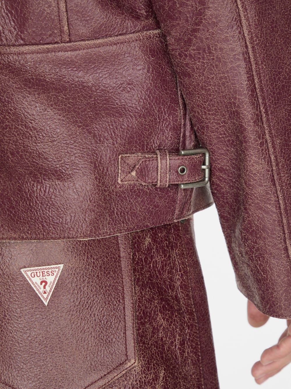 crackle leather zip jacket - Guess