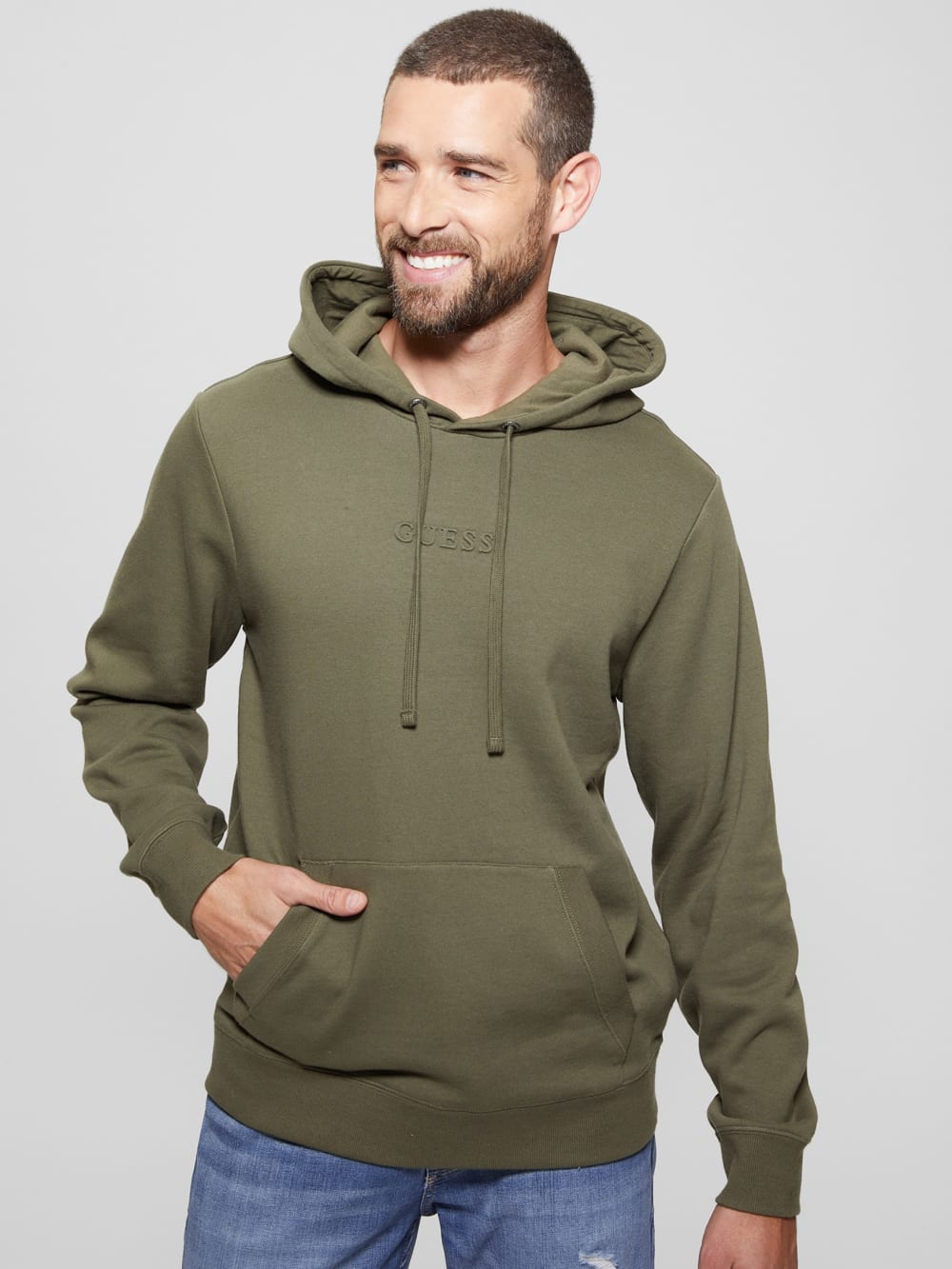 Eco Roy Embossed GUESS Hoodie - Guess