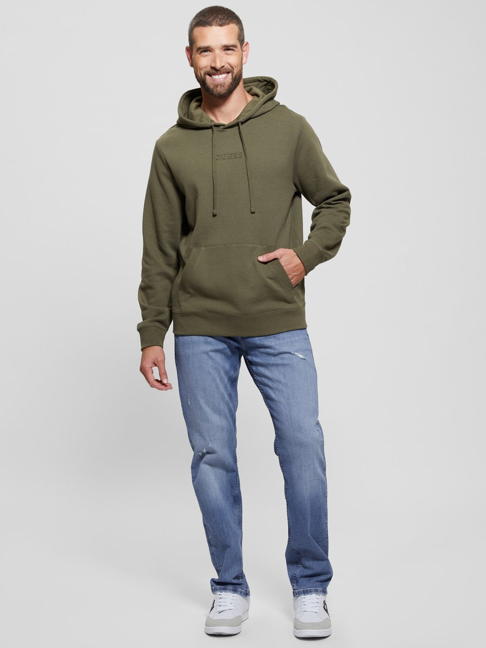 Eco Roy Embossed GUESS Hoodie - Guess