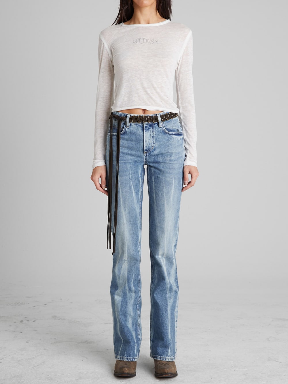 long-sleeve stretch tee - Guess