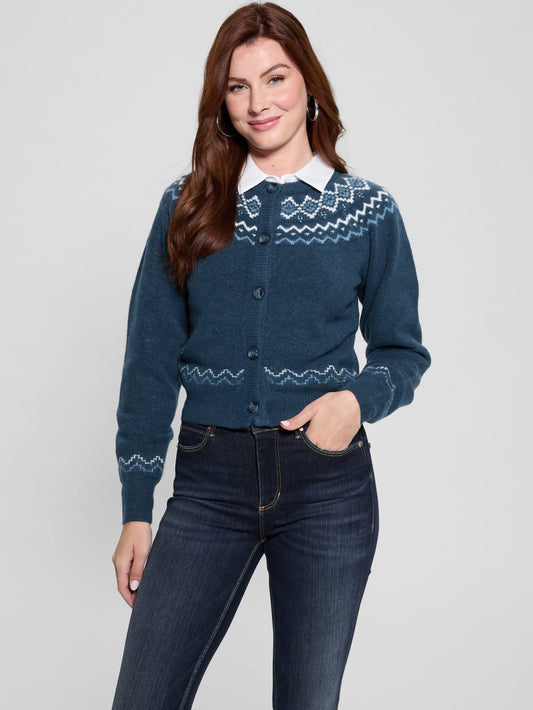 Crop Wool-Blend Cardigan - Guess