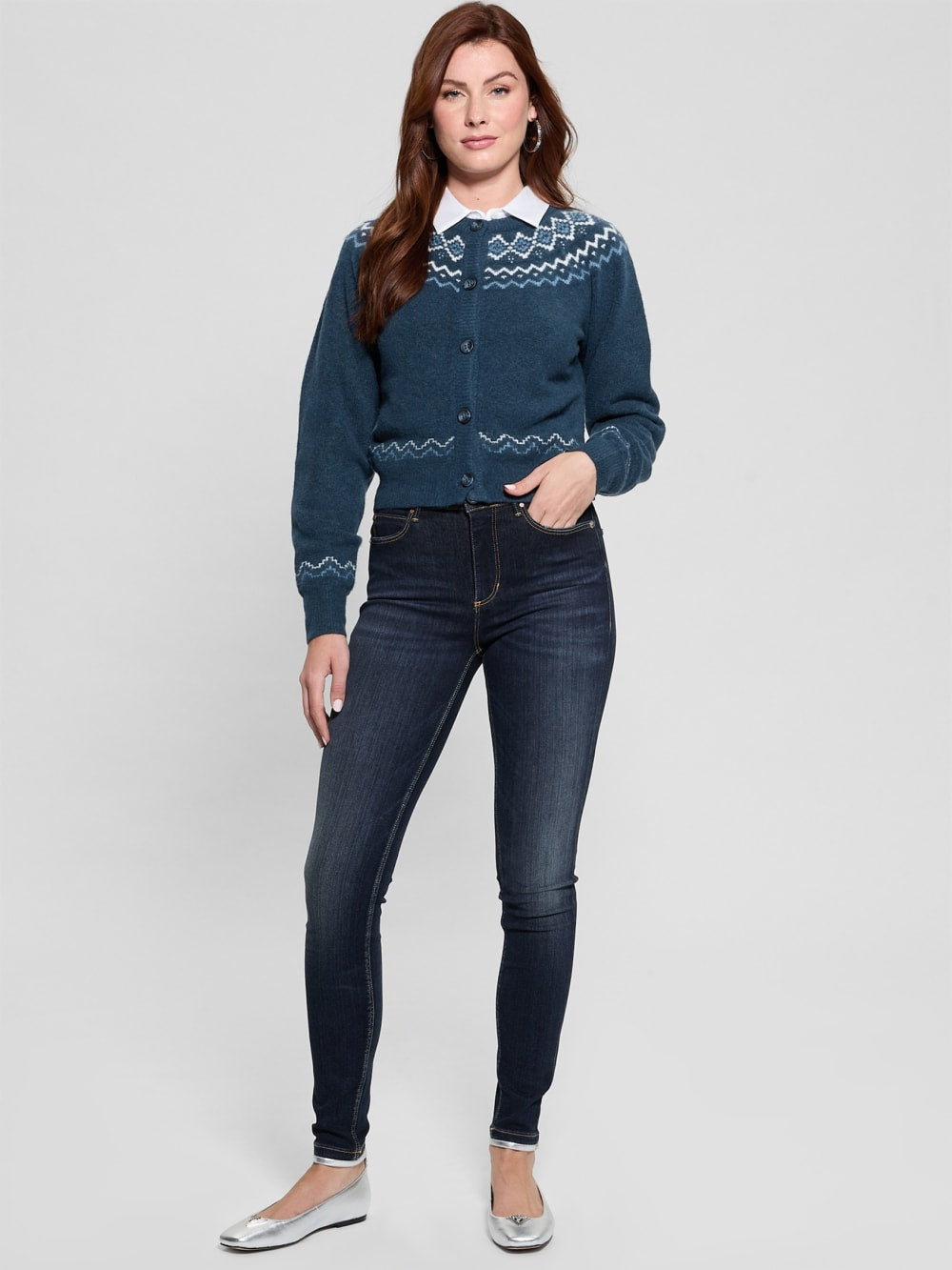 Crop Wool-Blend Cardigan - Guess
