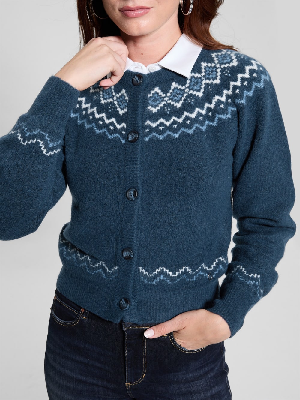Crop Wool-Blend Cardigan - Guess