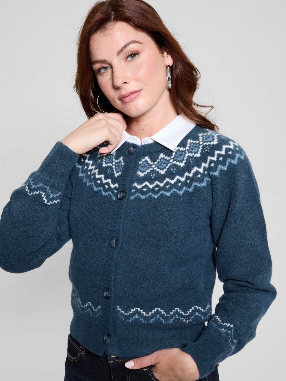 Crop Wool-Blend Cardigan - Guess