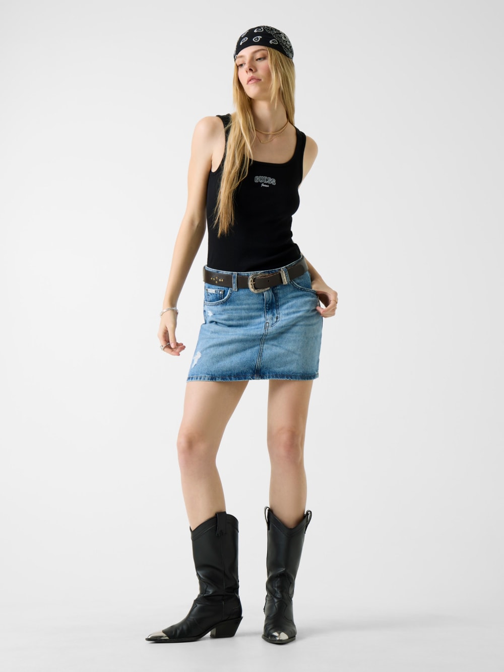Embroidered Logo Slim Tank - Guess