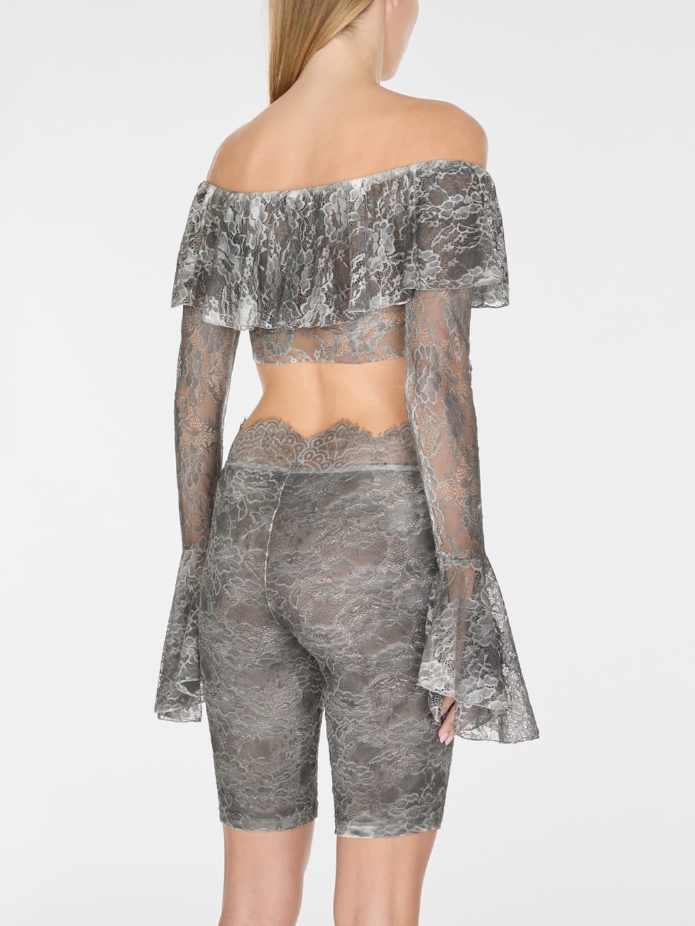 off-the-shoulder lace top - Guess
