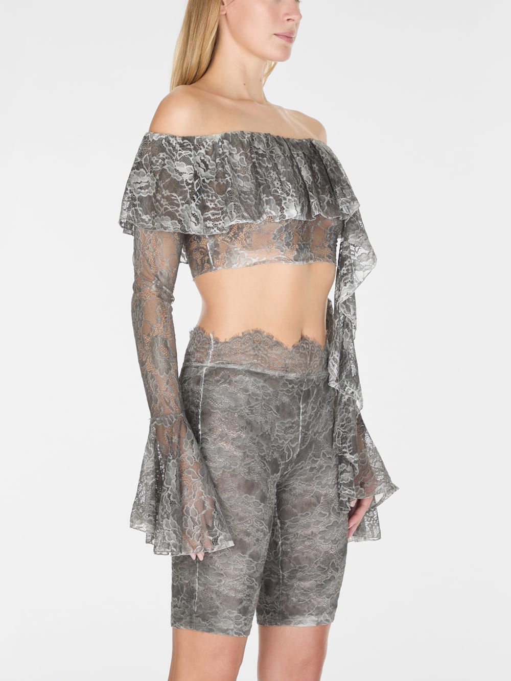 off-the-shoulder lace top - Guess