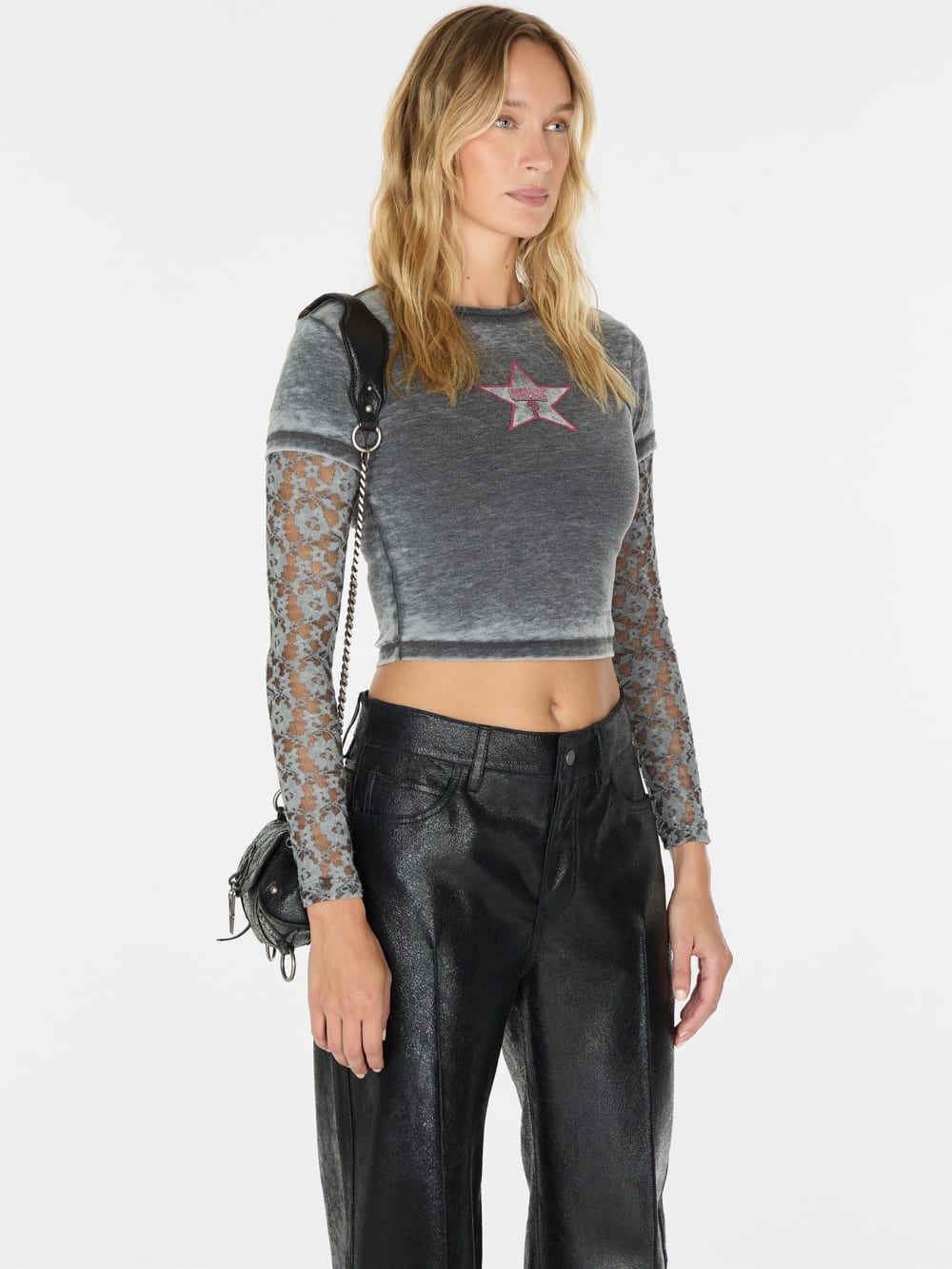 vintage layered lace tee - Guess