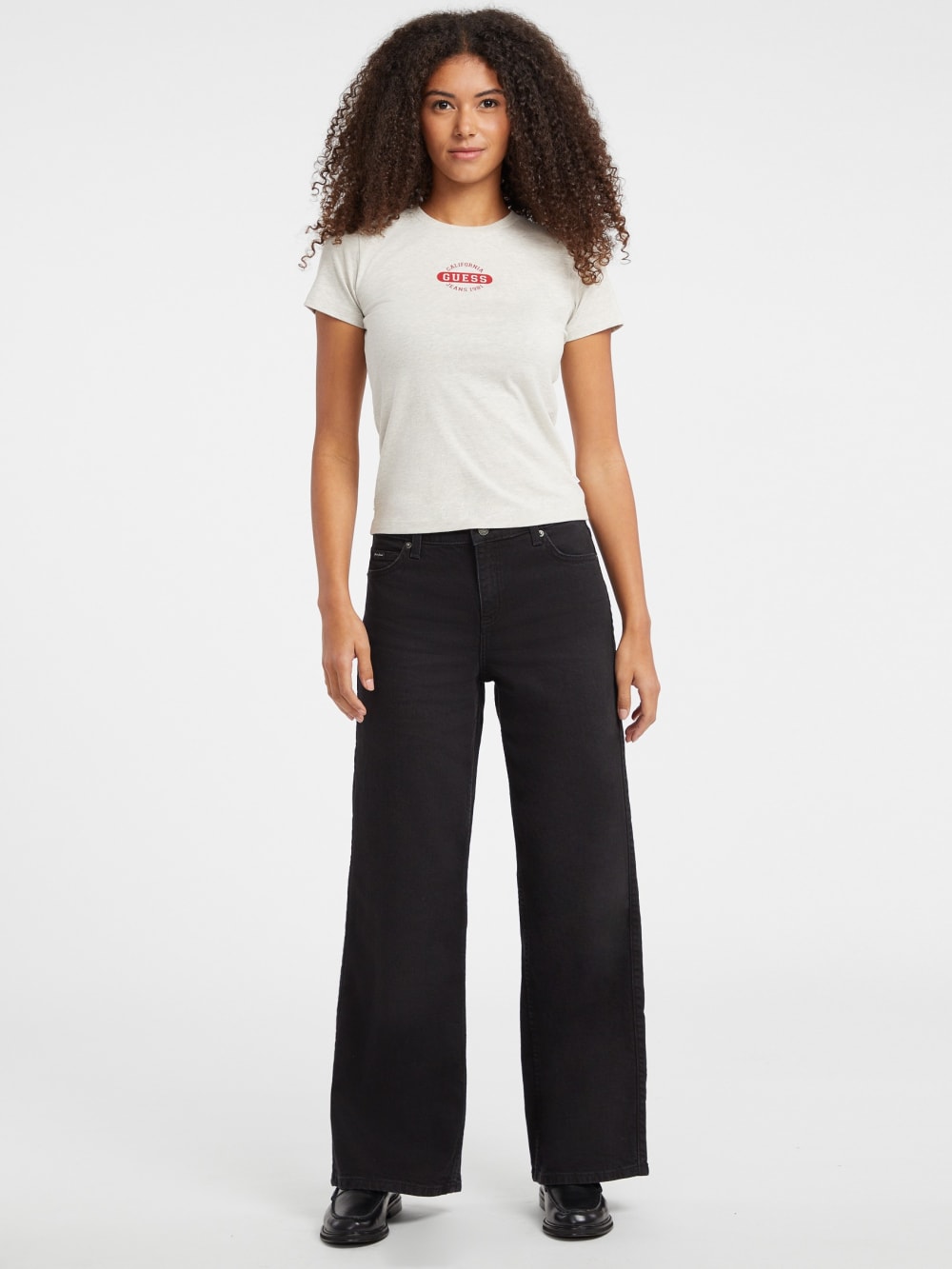 Slim Heathered Stamp Logo Tee - Guess