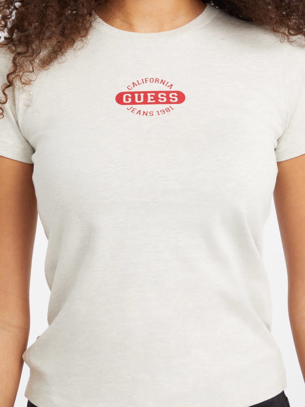 Slim Heathered Stamp Logo Tee - Guess