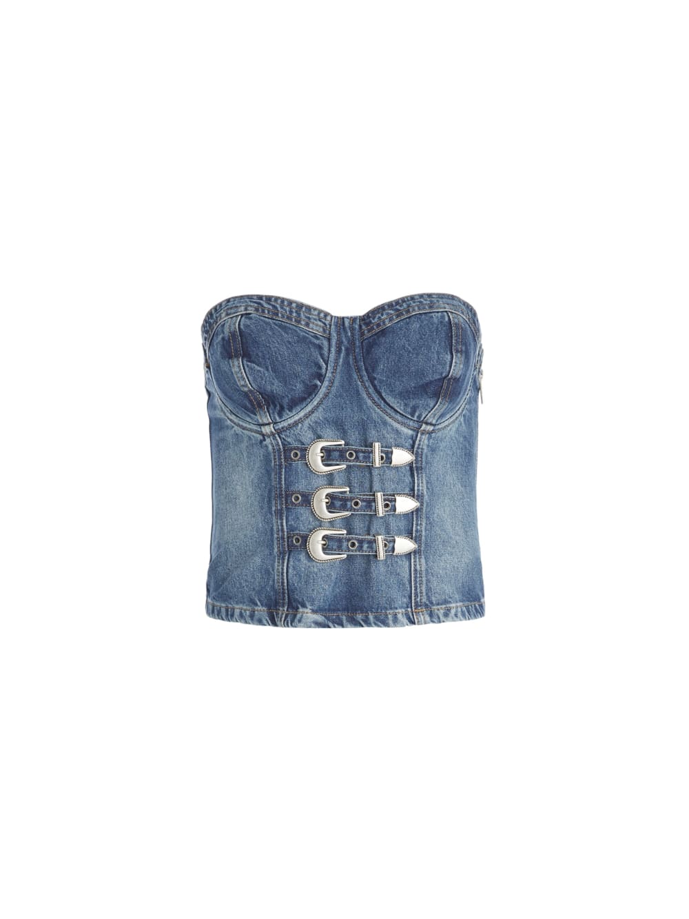 denim buckle bustier - Guess