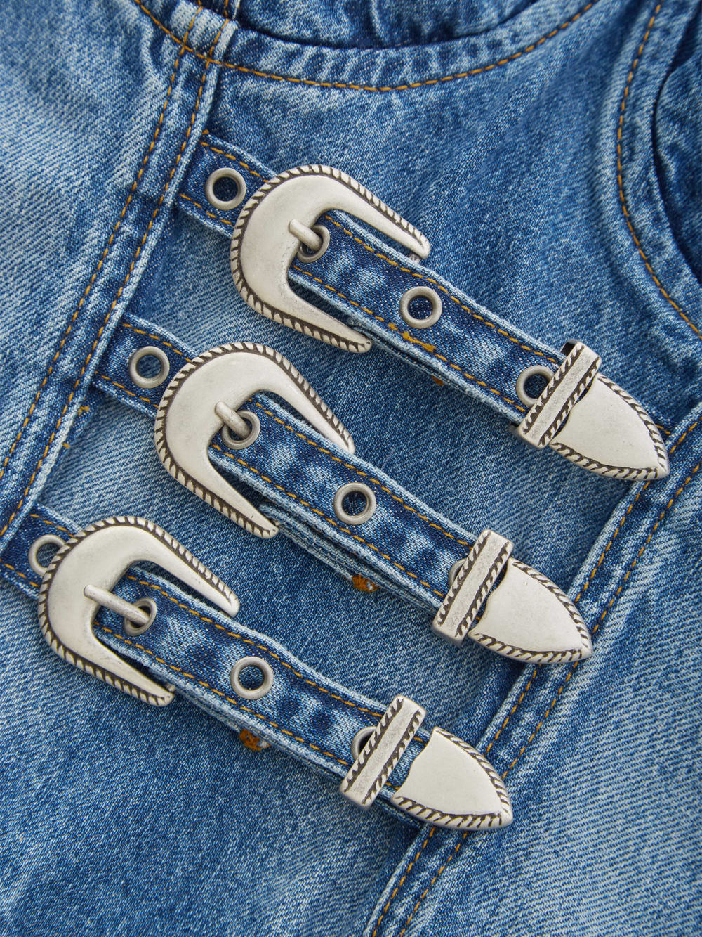 denim buckle bustier - Guess