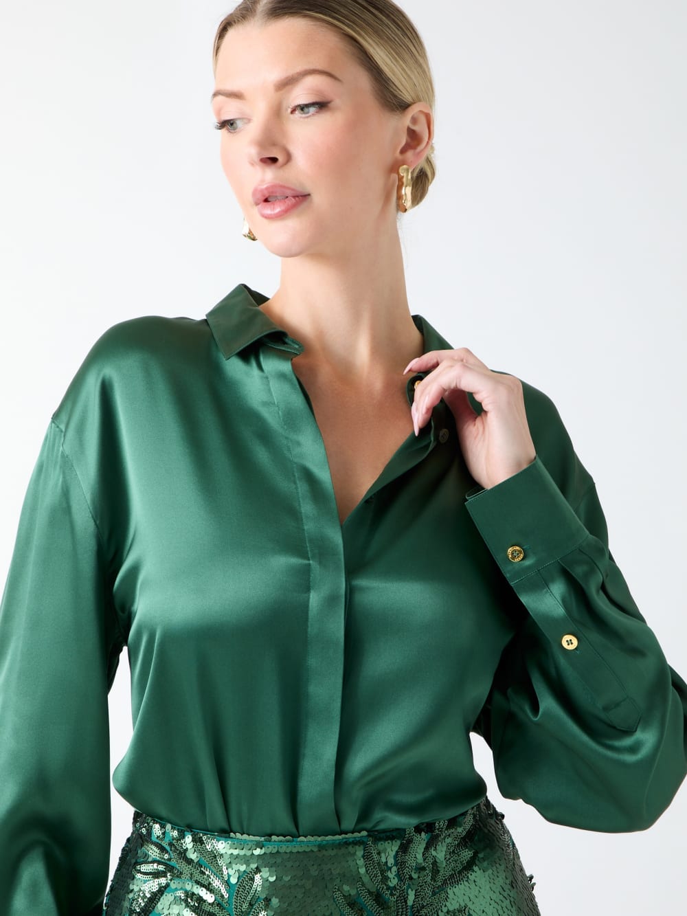 Elisa Silk Oversized Shirt - Guess