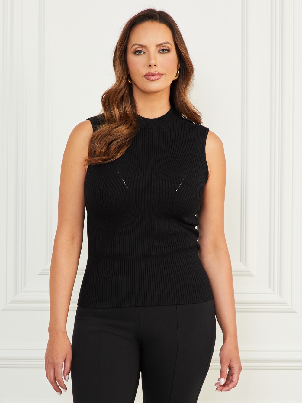 Eco Isa Mock Neck Sweater Top - Guess