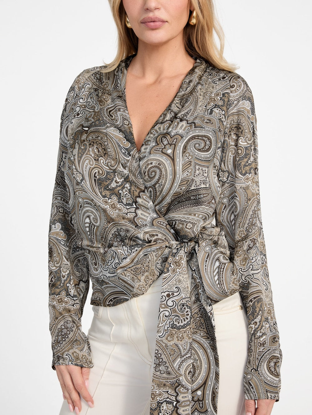 Eco Alanis Printed Wrap Blouse - Guess