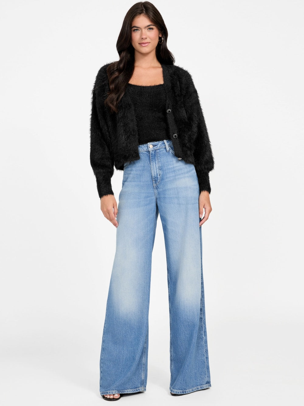 Keyla Fuzzy Sweater Crop Cami - Guess
