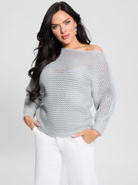 Poa Metallic Off-Shoulder Sweater - Guess