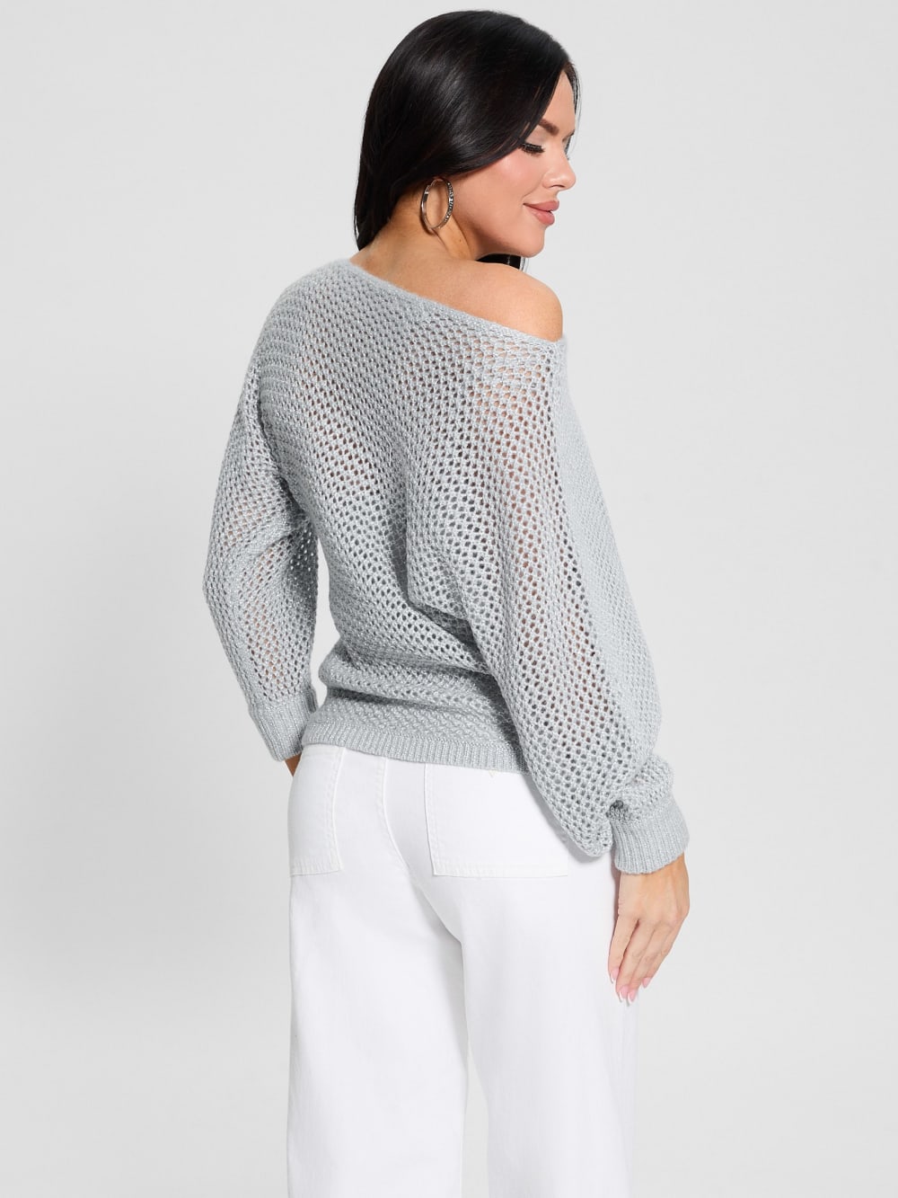 Poa Metallic Off-Shoulder Sweater - Guess