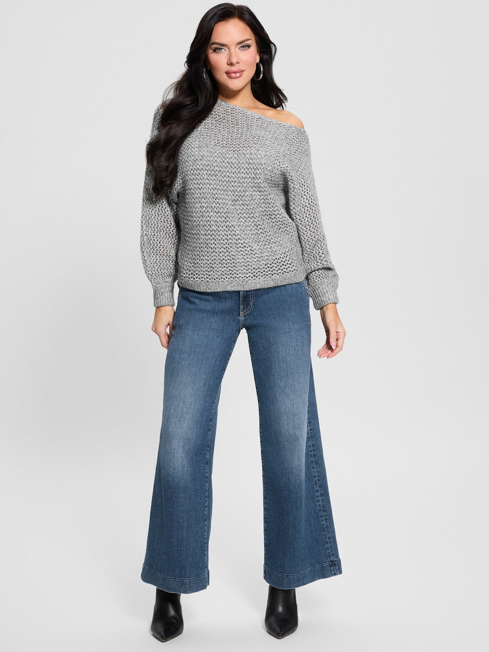 Poa Metallic Off-Shoulder Sweater - Guess