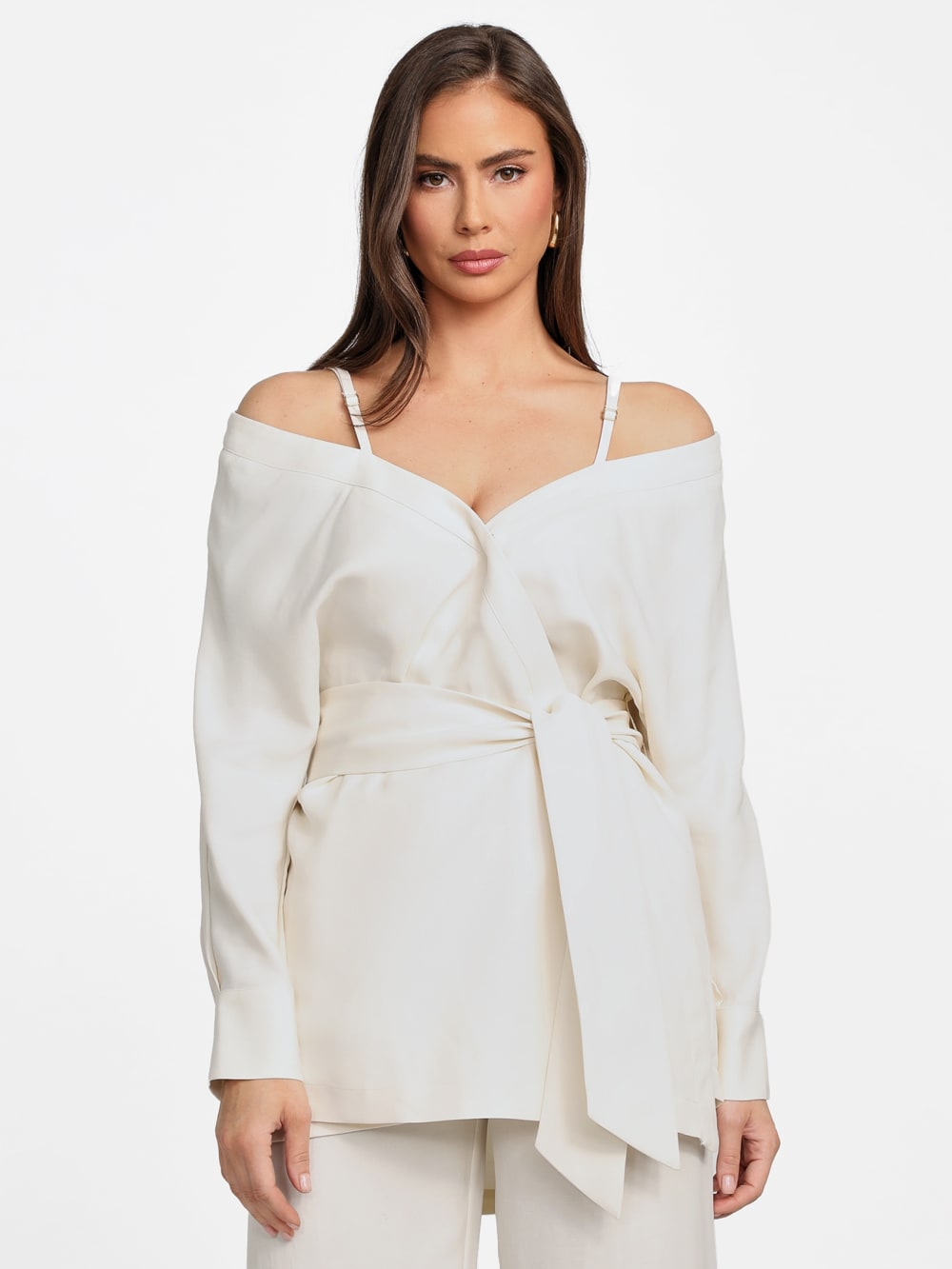 Eco Greta Linen-Blend Wrap Tunic - Guess