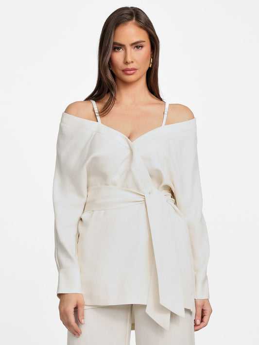 Eco Greta Linen-Blend Wrap Tunic - Guess
