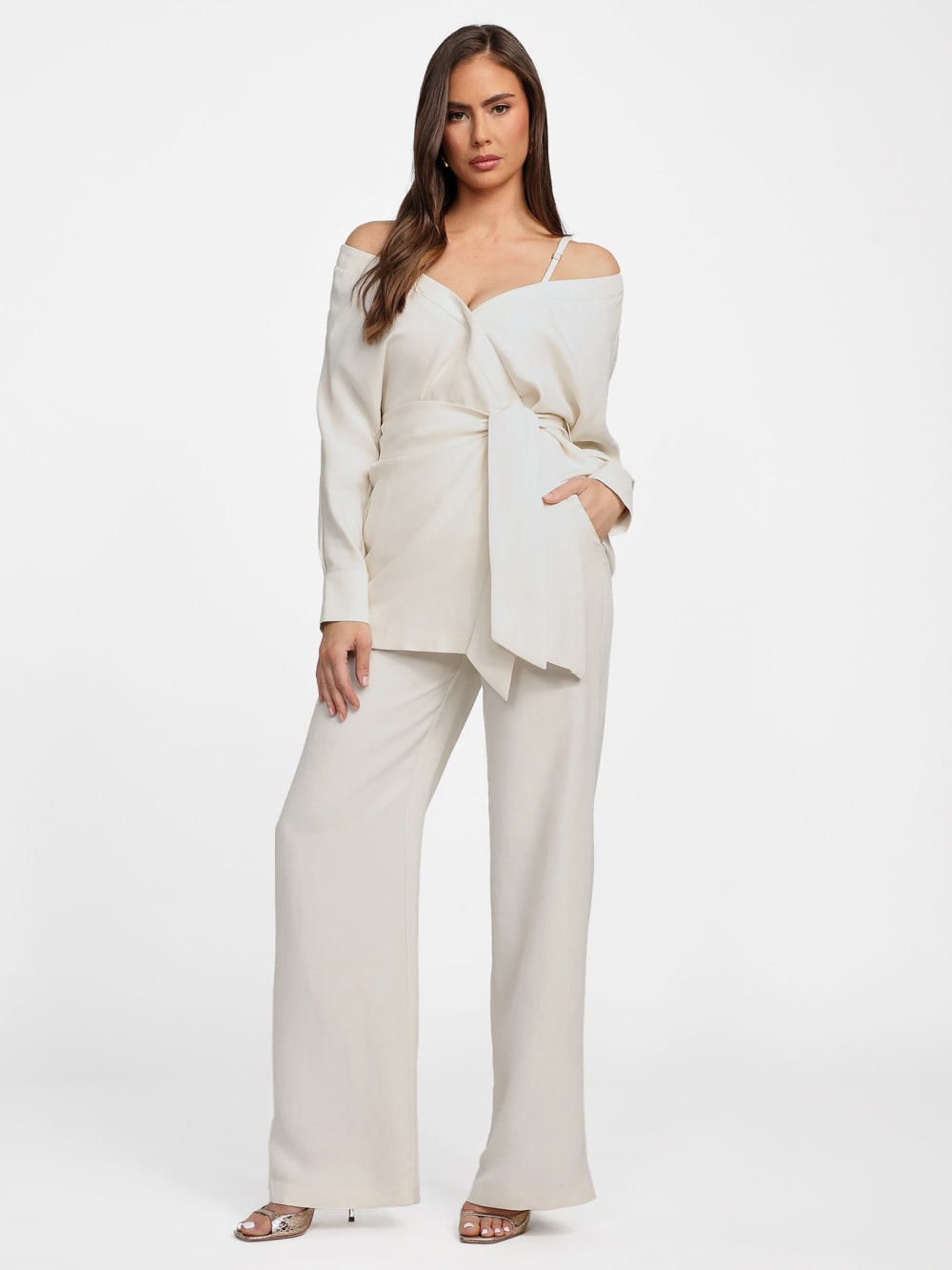 Eco Greta Linen-Blend Wrap Tunic - Guess