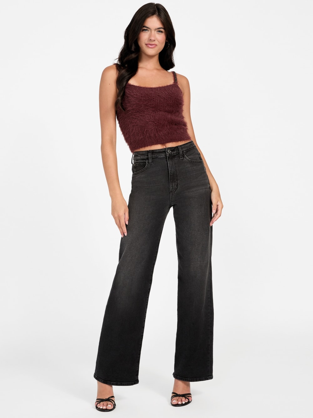 Keyla Fuzzy Sweater Crop Cami - Guess