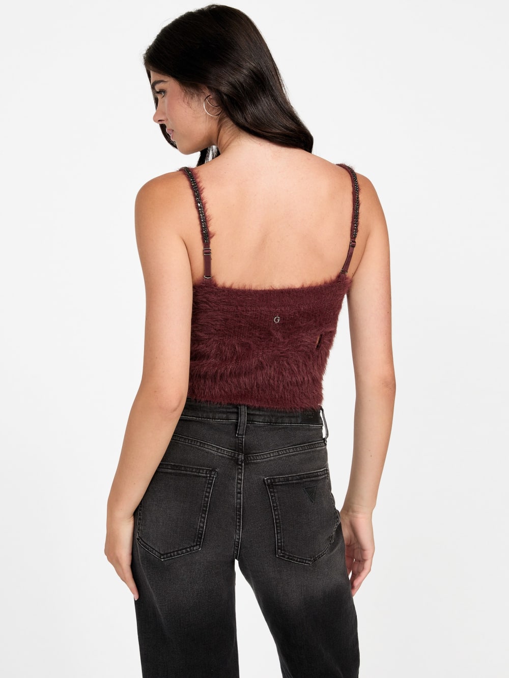 Keyla Fuzzy Sweater Crop Cami - Guess