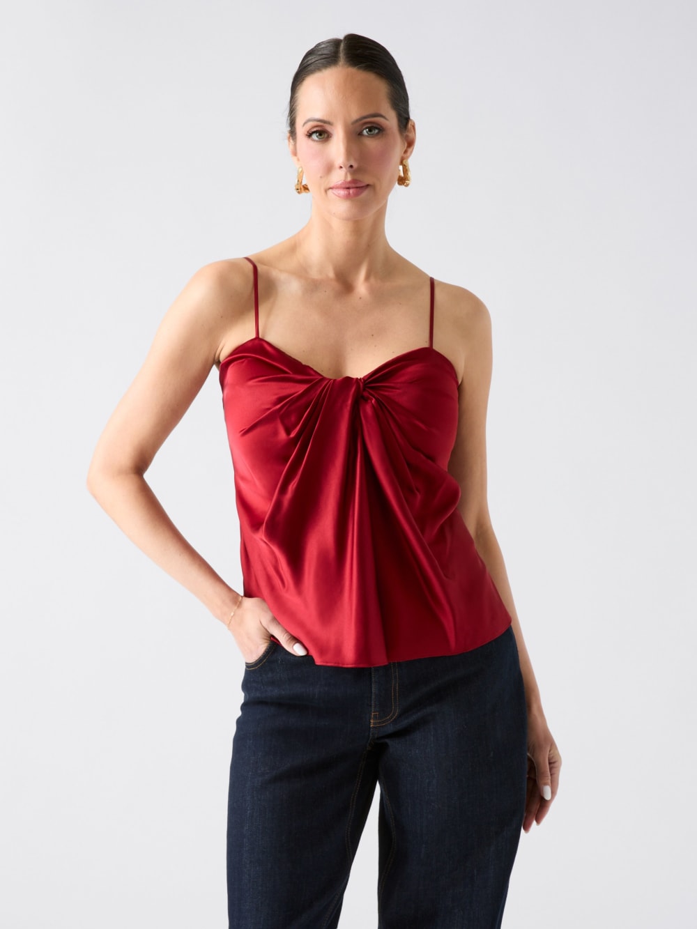 Aretha Satin Twisted Top - Guess