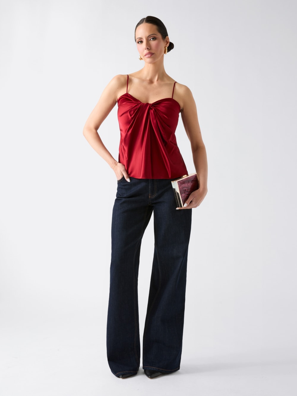 Aretha Satin Twisted Top - Guess