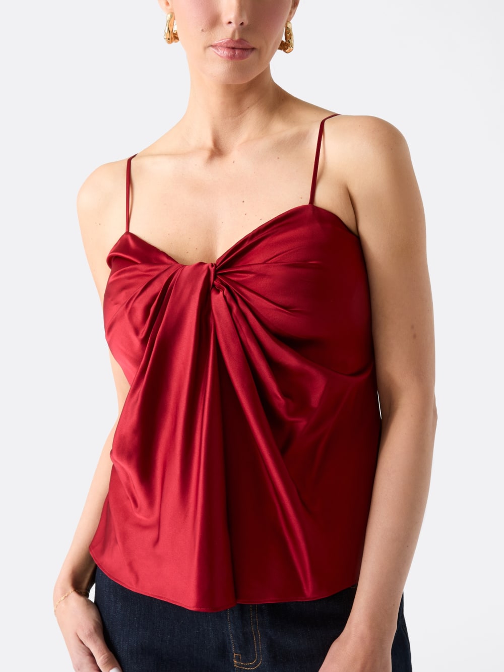 Aretha Satin Twisted Top - Guess
