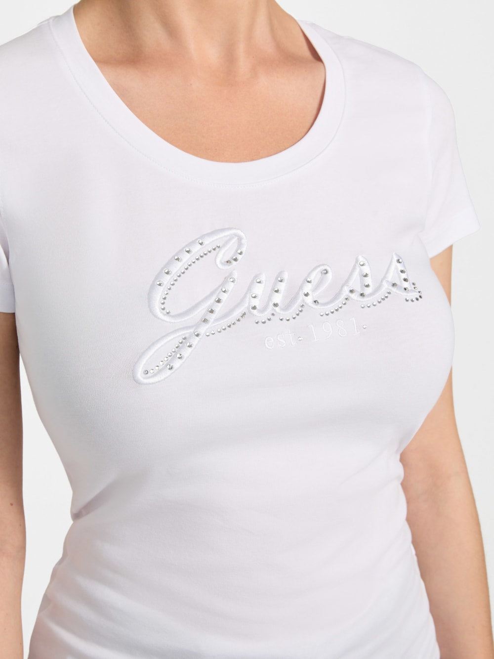 Eco Embroidered Script Logo Tee - Guess