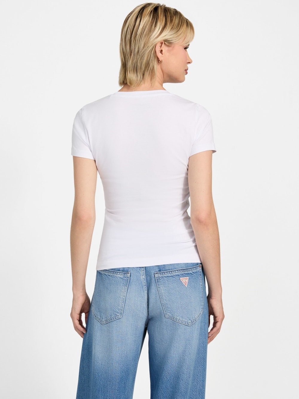 Eco Embroidered Script Logo Tee - Guess
