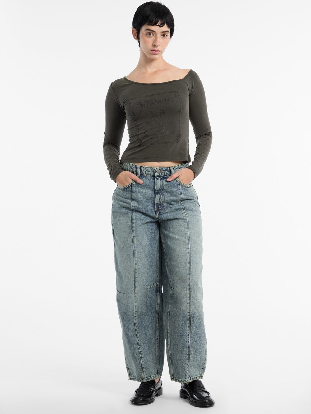 GUESS Originals Off-the-Shoulder Tee - Guess