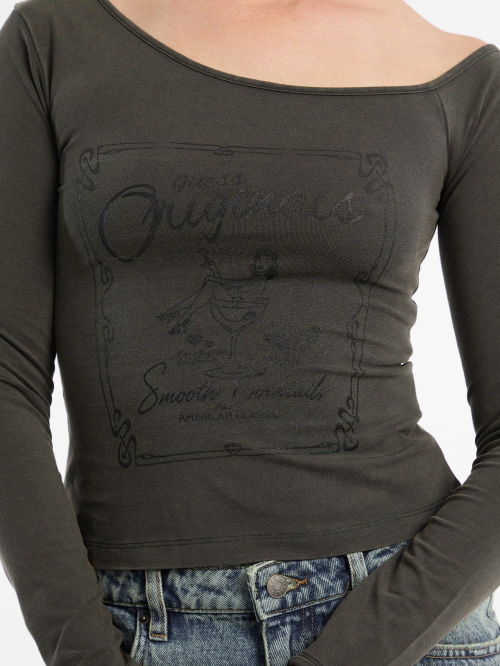 GUESS Originals Off-the-Shoulder Tee - Guess