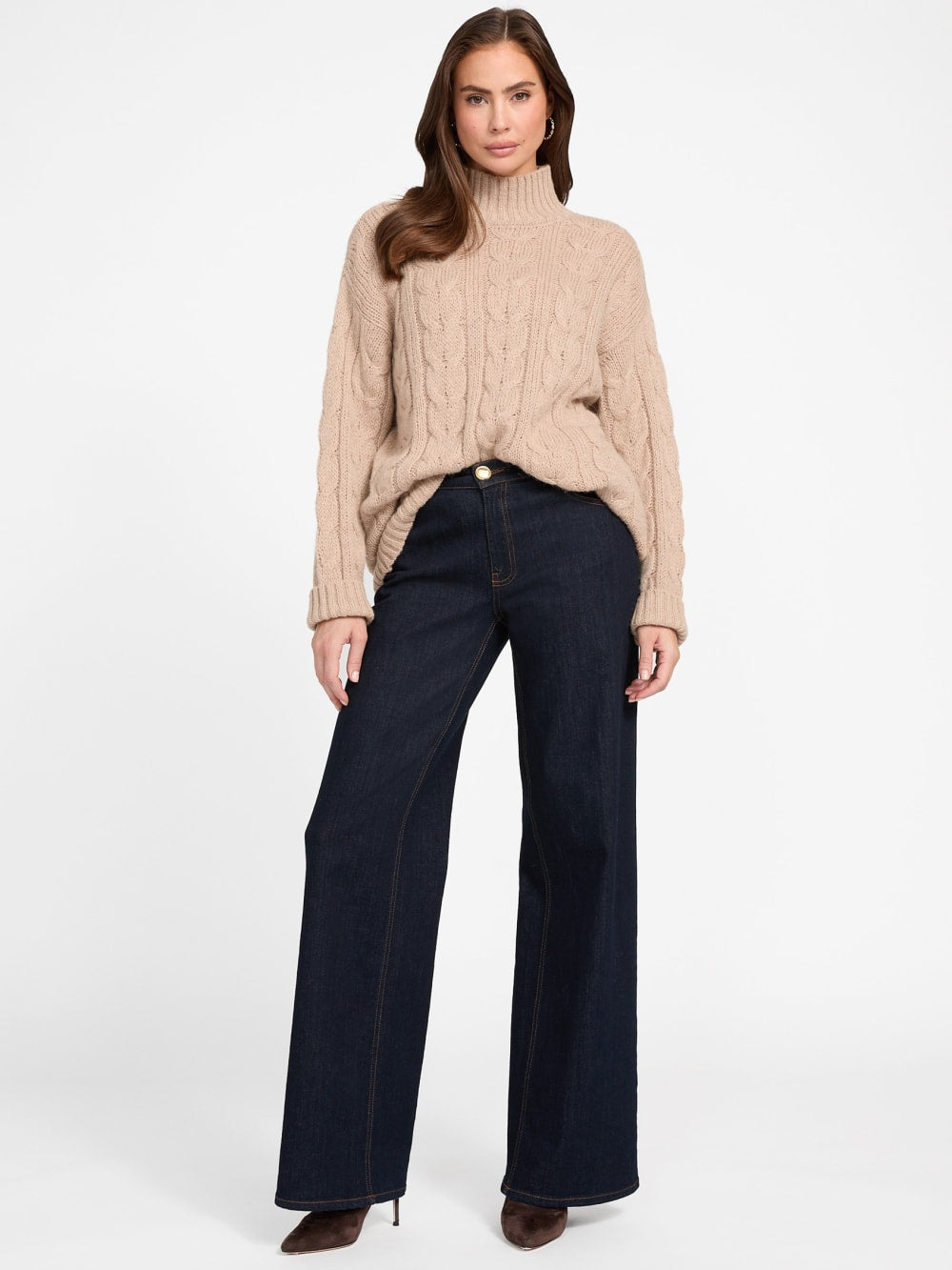 Aida Maxi Cable-Knit Sweater - Guess