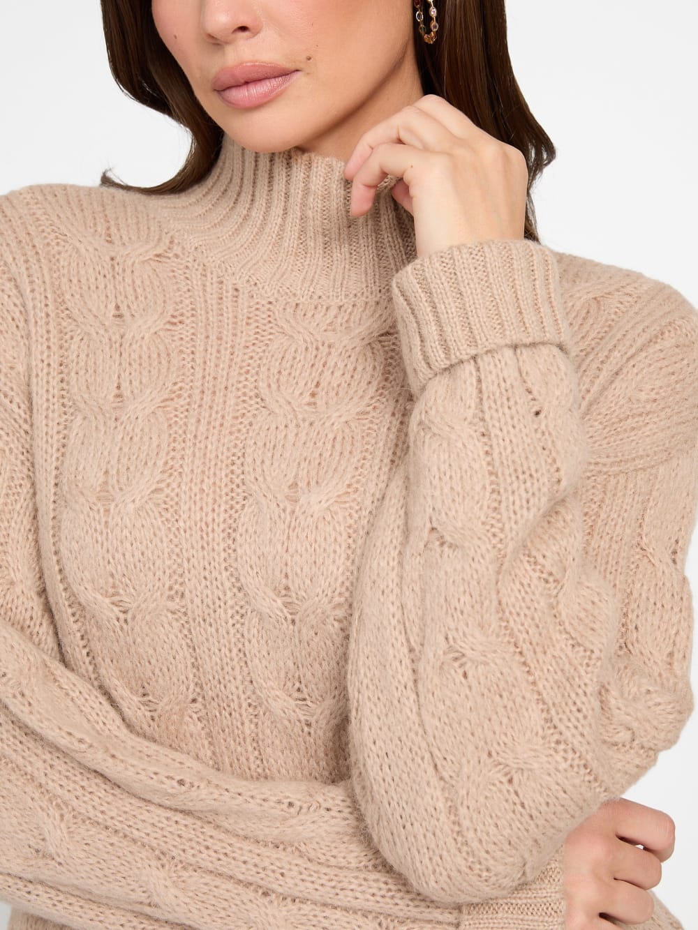 Aida Maxi Cable-Knit Sweater - Guess