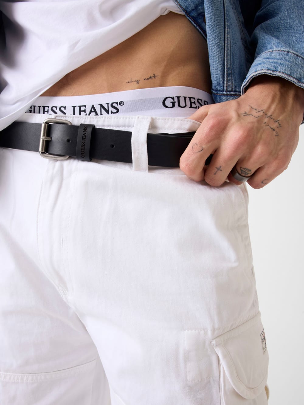 Hammered Leather Belt - Guess