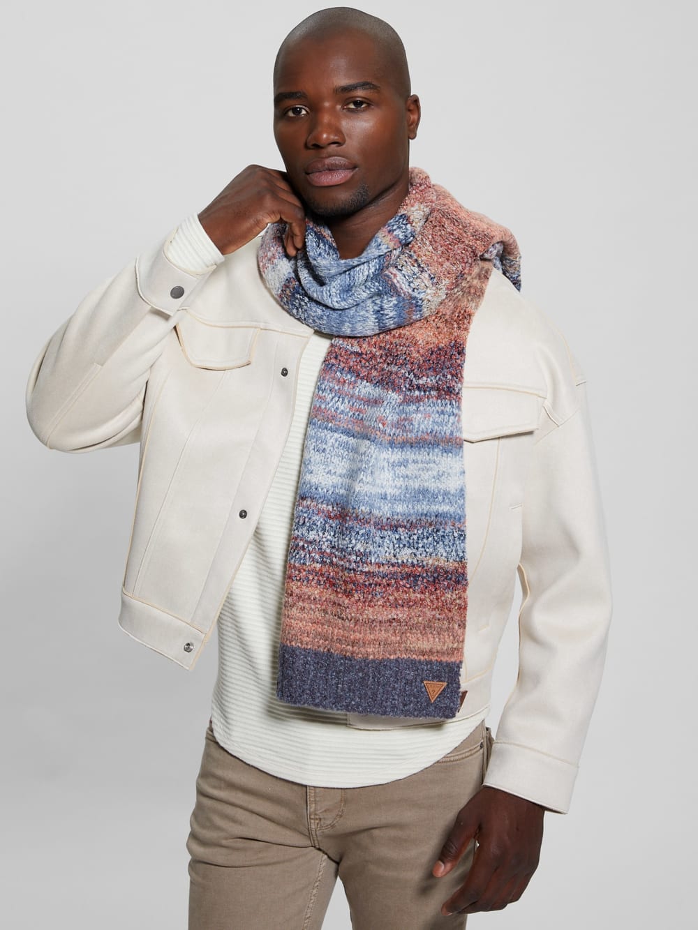 Wool-Blend Space-Dye Scarf - Guess