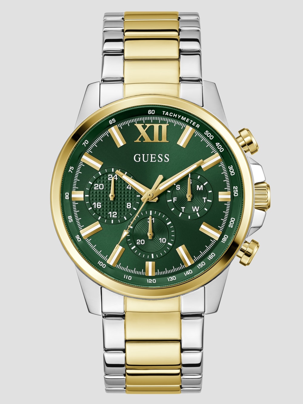 Multi-Tone and Green Multifunction Watch - Guess